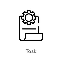 outline task vector icon. isolated black simple line element illustration from industry concept. editable vector stroke task icon on white background