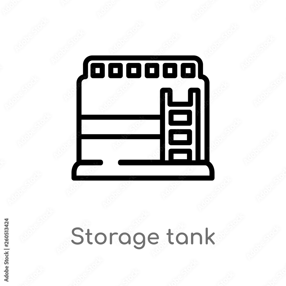 Poster outline storage tank vector icon. isolated black simple line element illustration from industry conc