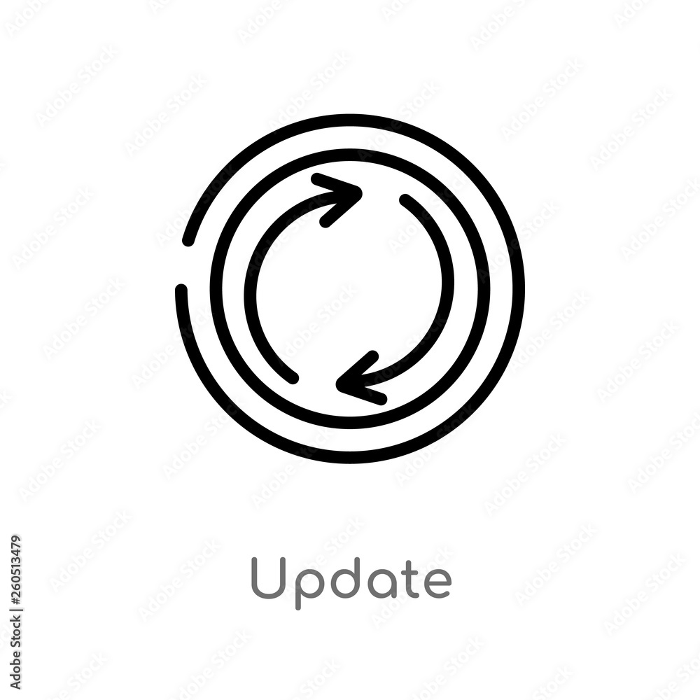 Poster outline update vector icon. isolated black simple line element illustration from infographics concep