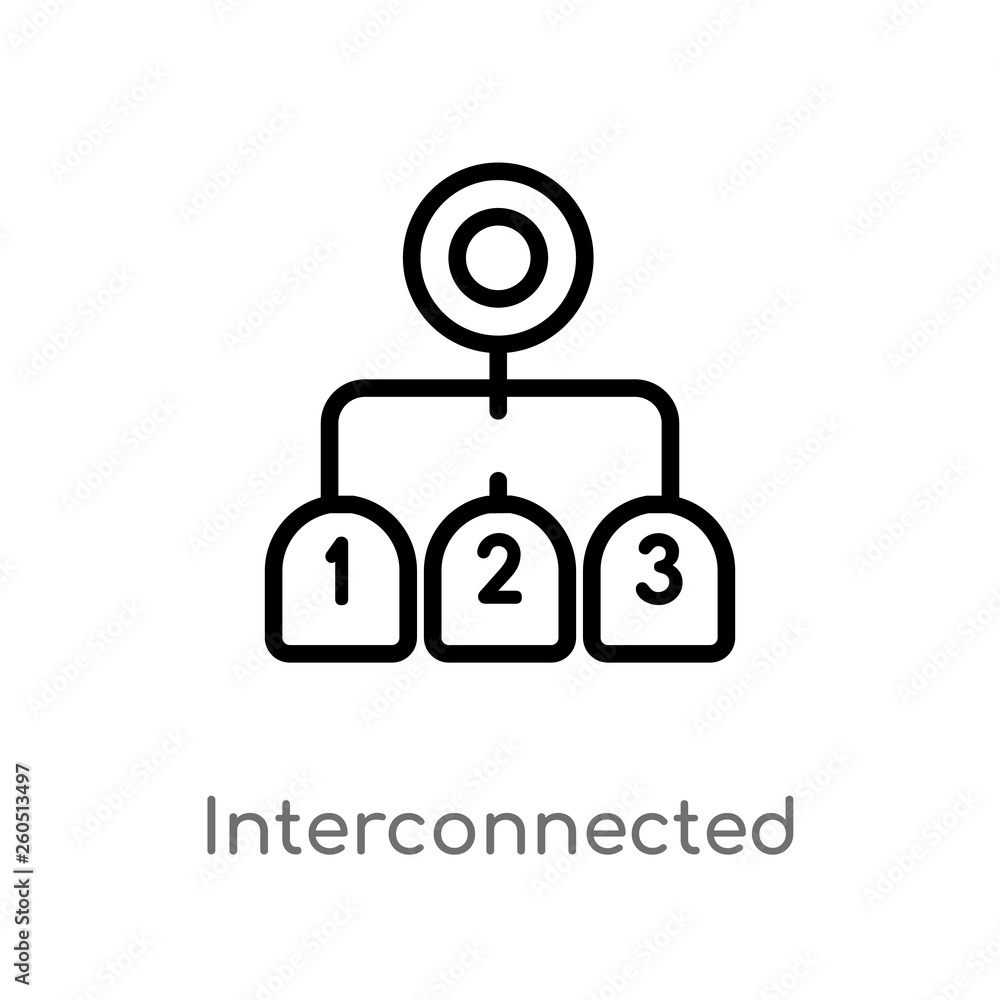 Poster outline interconnected vector icon. isolated black simple line element illustration from infographic