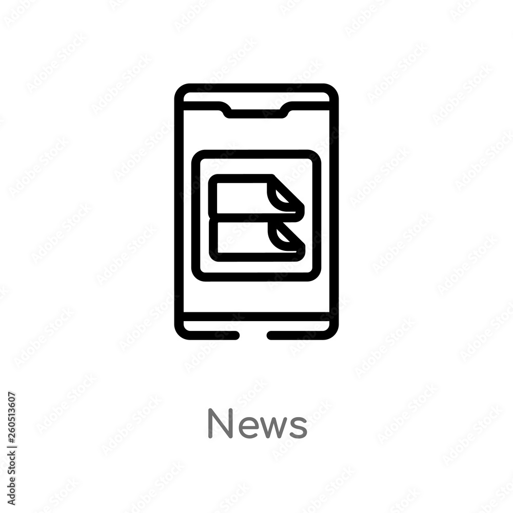 Poster outline news vector icon. isolated black simple line element illustration from mobile app concept. e