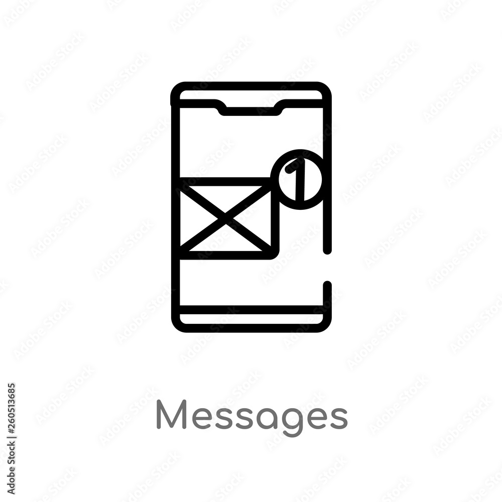 Poster outline messages vector icon. isolated black simple line element illustration from mobile app concep