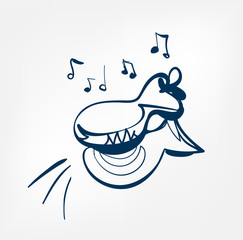 castanets sketch line vector design music instrument