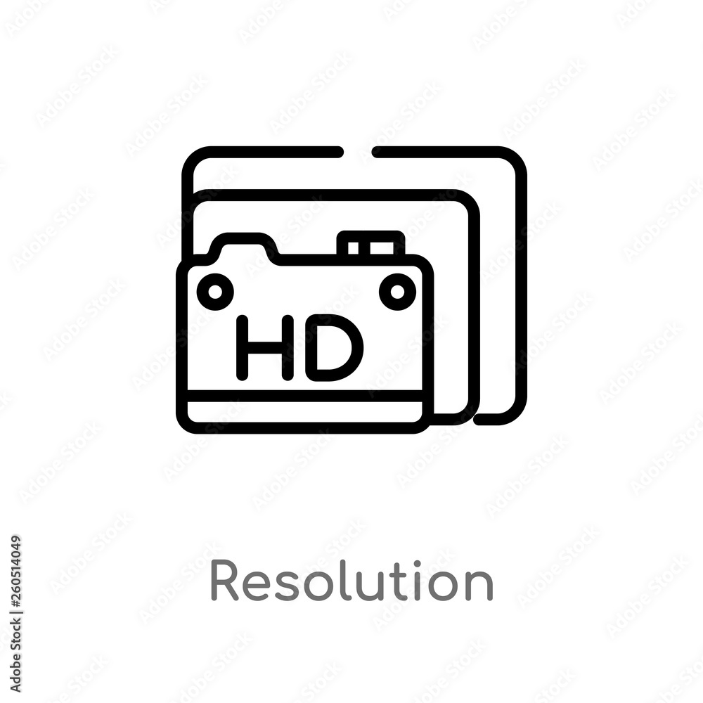 Poster outline resolution vector icon. isolated black simple line element illustration from photography con