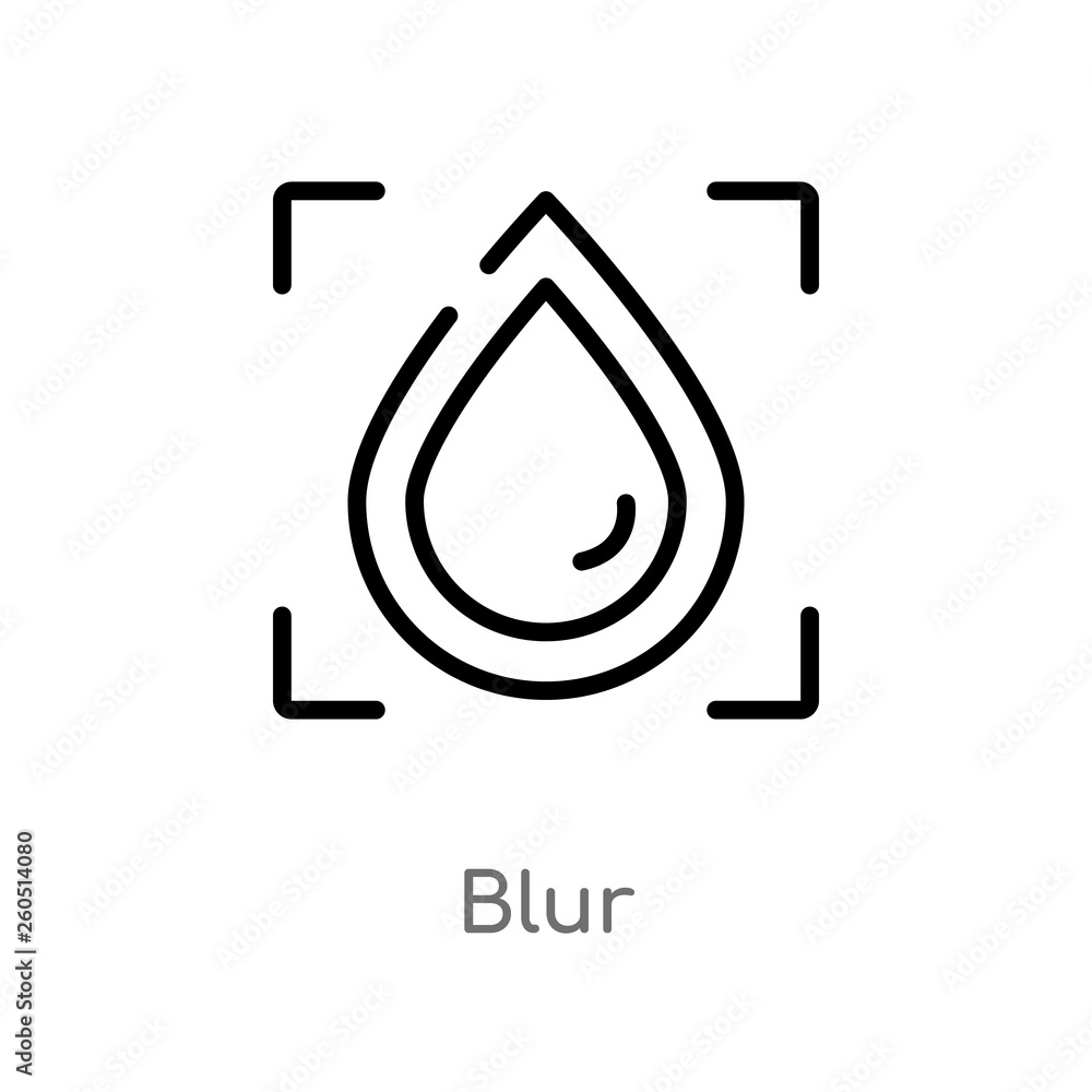 Poster outline blur vector icon. isolated black simple line element illustration from photography concept. 