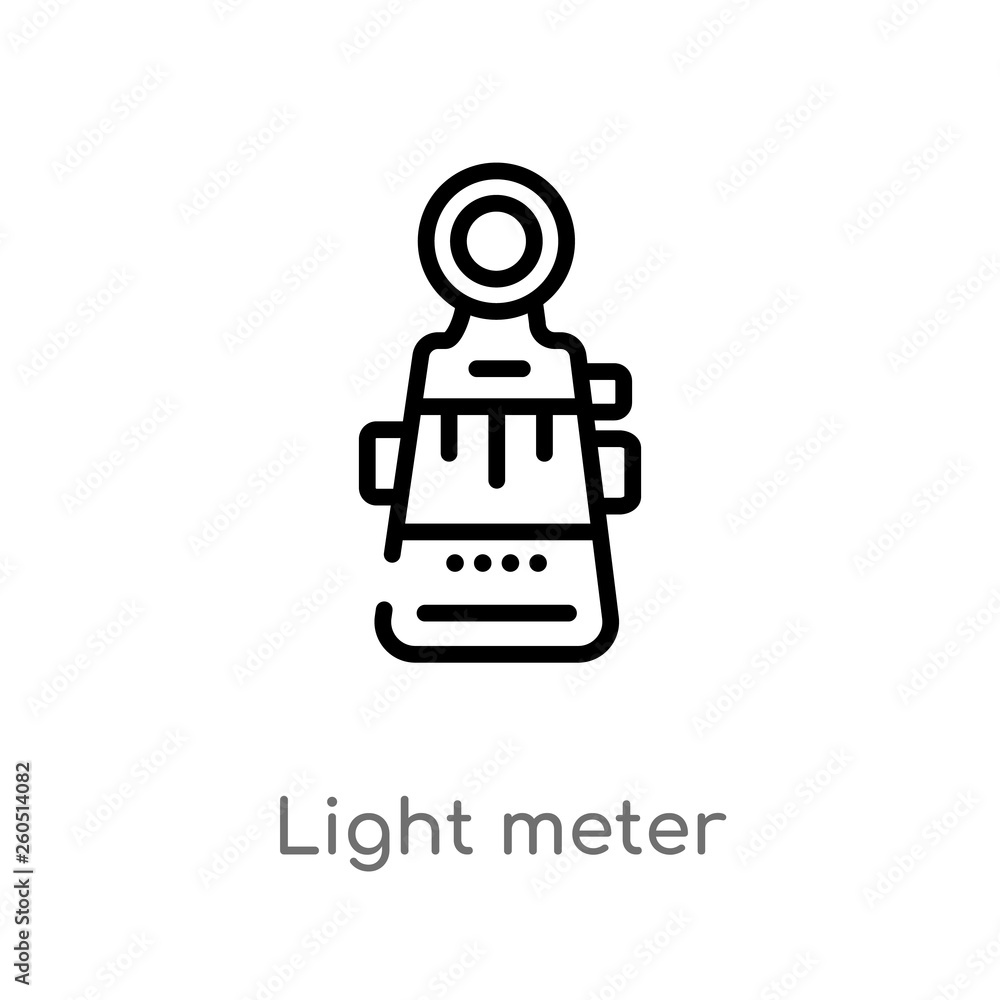 Poster outline light meter vector icon. isolated black simple line element illustration from photography co