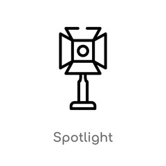 outline spotlight vector icon. isolated black simple line element illustration from photography concept. editable vector stroke spotlight icon on white background