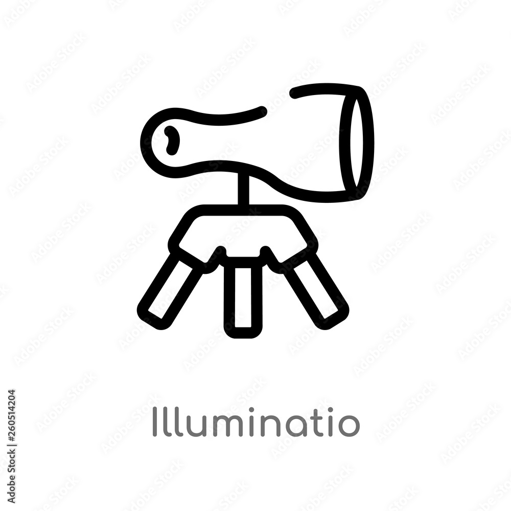 Poster outline illuminatio vector icon. isolated black simple line element illustration from photography co