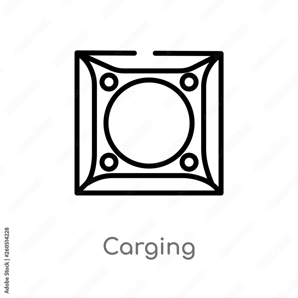 Aufkleber outline carging vector icon. isolated black simple line element illustration from photography concep