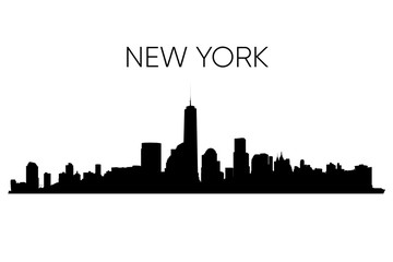 Fototapeta premium New York skyline silhouette. Vector illustration.