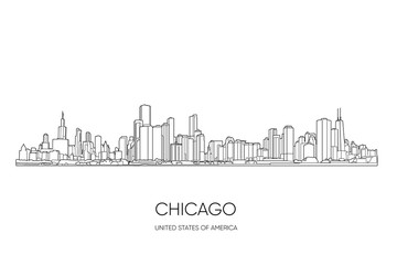 Chicago skyline. Vector illustration