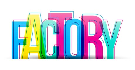 The word Factory. Vector letters isolated on a white background.