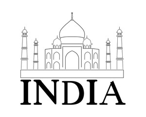 India logo vettoriale con Taj Mahal 