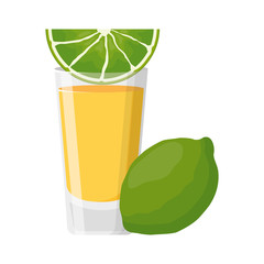 beverage shot with lemon