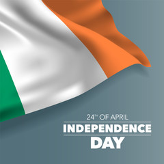 Ireland happy independence day greeting card, banner, horizontal vector illustration