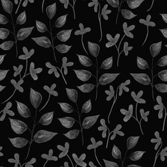 flowers and gray branches on a dark background