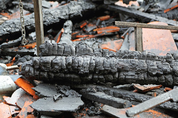 Burned Wooden Structure