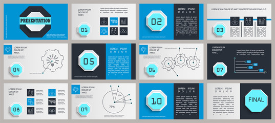 Business presentation template. Elements for slide presentations on a white background. Flyer, brochure, corporate report, marketing, advertising, annual report, banner