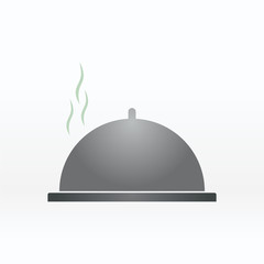 Cloche food plate vector illustration. Cloche icon simple