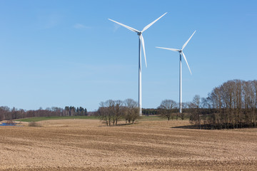 Wind turbine in the field