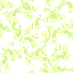 Spring camouflage of various shades of green, white and yellow colors