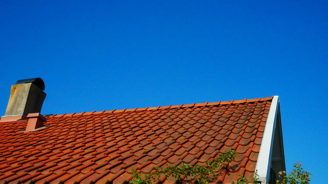 red roof and chimney