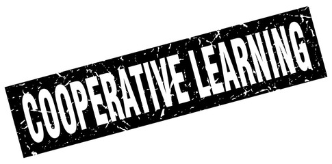 square grunge black cooperative learning stamp