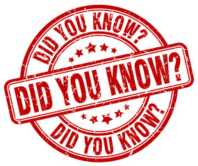 did you know red grunge round vintage rubber stamp