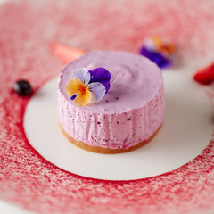 Restaurant dessert dish with ice cream