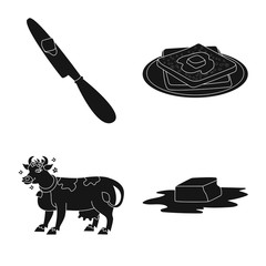 Isolated object of diet and farm icon. Set of diet and dairy vector icon for stock.