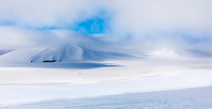 Icy seascapes of Arctic Ocean.