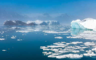 Icy seascapes of Arctic Ocean.