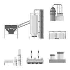 Obraz premium Vector design of production and structure icon. Set of production and technology vector icon for stock.