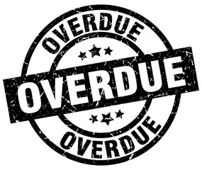 overdue round grunge black stamp