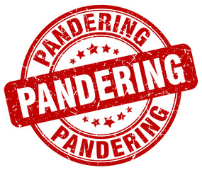 pandering red grunge stamp