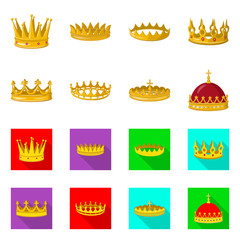 Isolated object of medieval and nobility logo. Set of medieval and monarchy stock vector illustration.