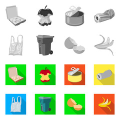 Vector design of dump  and sort sign. Collection of dump  and junk vector icon for stock.