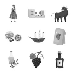 Vector design of  and traditional logo. Collection of  and historic stock vector illustration.