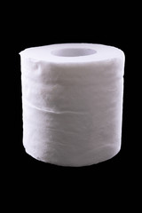 Single roll of a white toilet paper