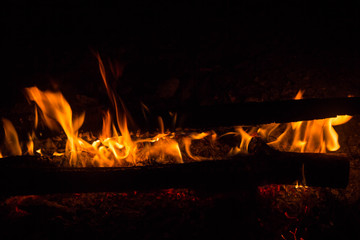 Obraz premium part of Night campfire with available space photo