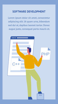 Software Development Flat Vector Flyer Template