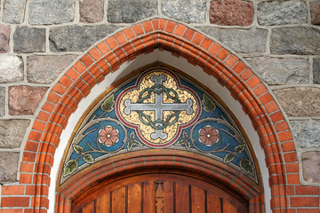 Mosaic above the entrance to the church