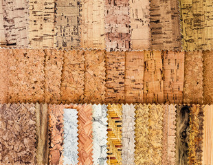 background consisting of cork-covered fabric fragments
