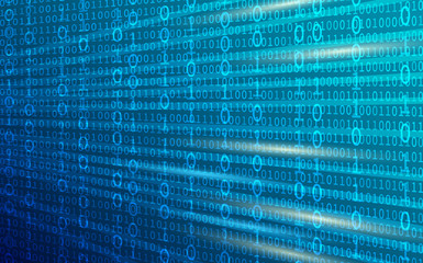 Vector technology background. Random digits on blue