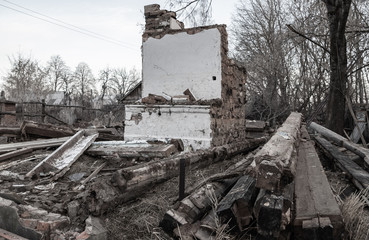 Ruined old house in the countryside