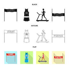 Isolated object of sport  and winner icon. Collection of sport  and fitness  vector icon for stock.