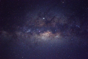 Obraz na płótnie Canvas Clearly milky way galaxy rising in Borneo Asia, background of beautiful milky way. Long exposure photograph with grain. Image contain certain grain or noise and soft focus.