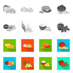 Vector design of taste and seasonin icon. Set of taste and organic   stock symbol for web.