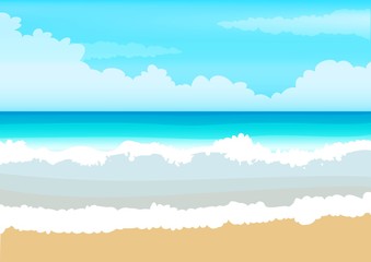 Fototapeta na wymiar Shiny sun seascape vector blur illustration.