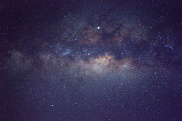 Fototapeta na wymiar Clearly milky way galaxy rising in Borneo Asia, background of beautiful milky way. Long exposure photograph with grain. Image contain certain grain or noise and soft focus.